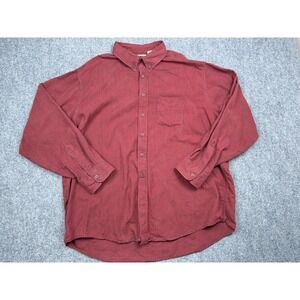 Vintage LL Bean Freeport Flannel Shirt Men's XXL Red Black Micro Check Plaid USA